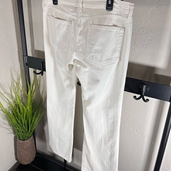 J. Crew straight leg distressed denim jeans white size 8 short - Picture 10 of 14